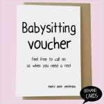 Babysitter Gutschein Vorlage Einzigartig Items Similar to Funny New Baby Card Babysitting Voucher