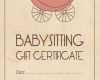 Babysitter Gutschein Vorlage Erstaunlich T Certificate for Babysitting Gift Ideas