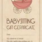Babysitter Gutschein Vorlage Wunderbar T Certificate for Babysitting Gift Ideas