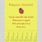 Babysitter Vorlage Cool 5 Easy Babysitting Flyers