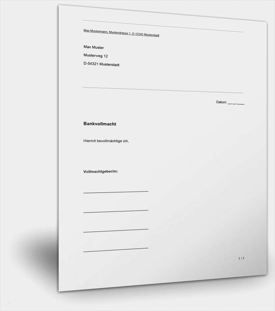 Bankkonto Kündigen Vorlage Einzigartig Bankvollmacht Muster Download