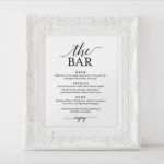 Barkarte Vorlage Gut Bar Menu Sign the Bar Sign Wedding Bar Menu Printable
