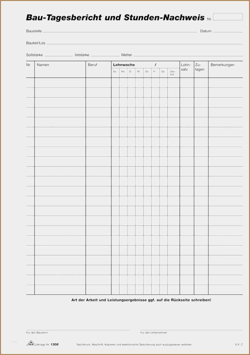 Bau Tagesbericht Vorlage Excel Neu 20 Tagesbericht Vorlage Vorlagen123 Vorlagen123