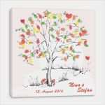 Baum Vorlage Fingerabdruck Süß ♥wedding Tree Leinwand♥