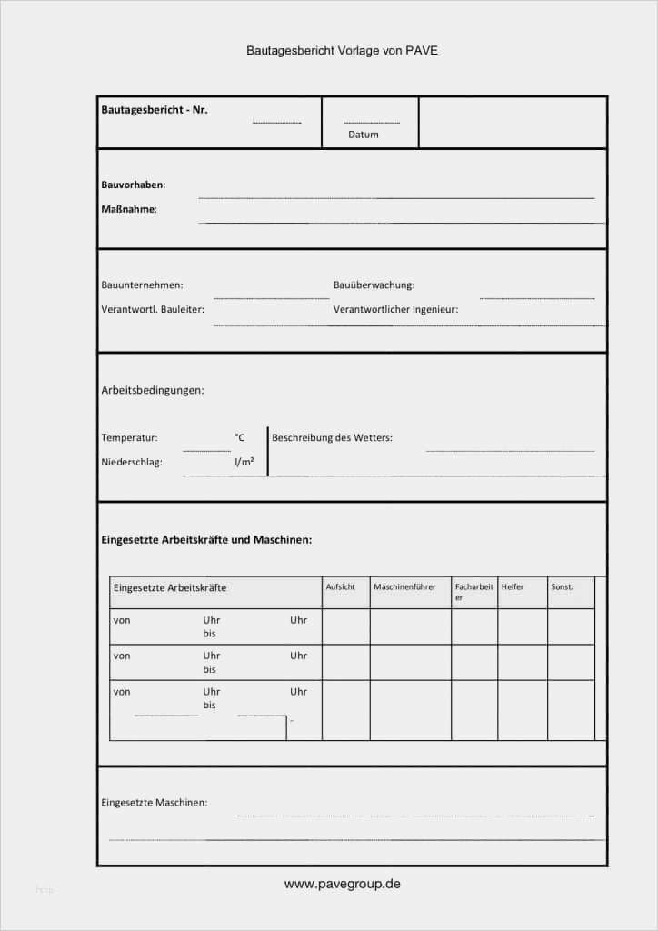 Bautagebuch Vorlage Word Luxus Kostenlose Bautagebuch ...