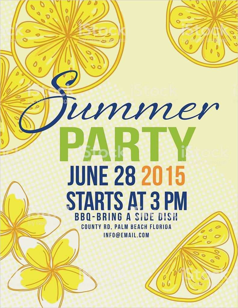 Beach Party Einladung Vorlage Schönste Lemons sommer Strand Partyeinladung Vorlage Vektor