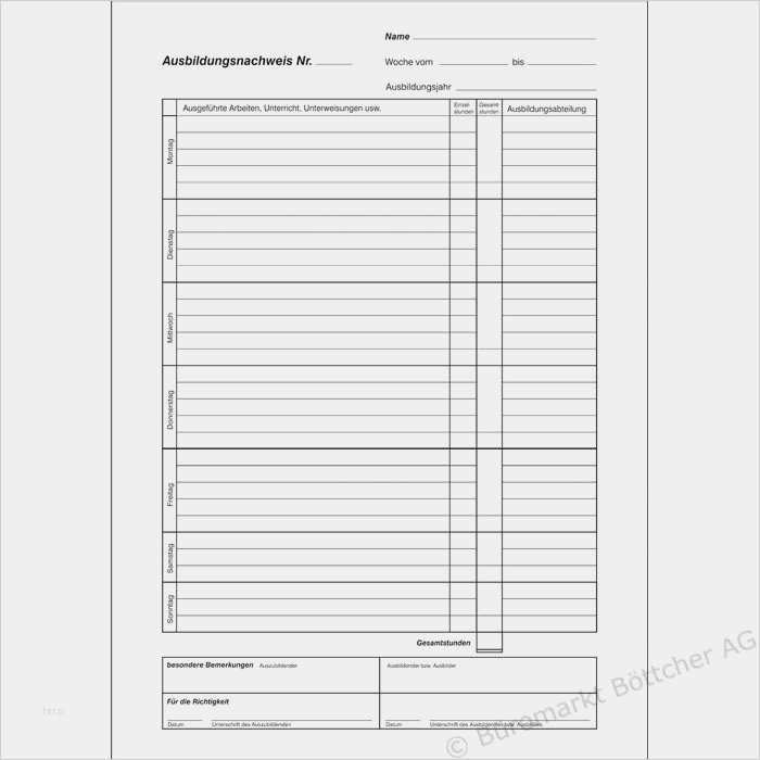 Berichtsheft Vorlage Täglich Kostenlos Wunderbar Ausbildungsnachweis Ihk Vorlage – Kostenlos Vorlagen