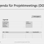 Besprechungsprotokoll Vorlage Word 2010 Wunderbar Agenda Für Projektmeetings Mit Vorlage Zum Download In