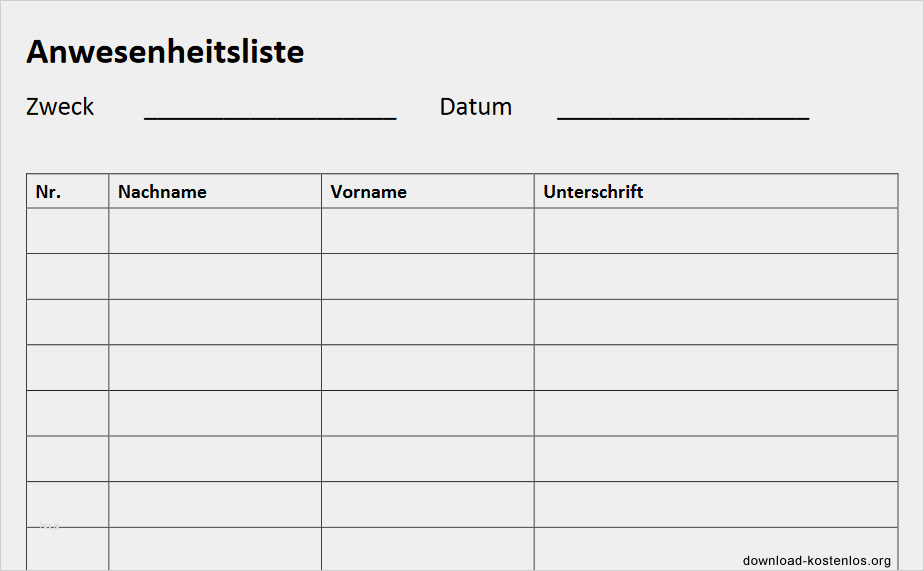 Besprechungsprotokoll Vorlage Word Kostenlos Schön Gratis Anwesenheitsliste Vorlage Teilnehmerliste