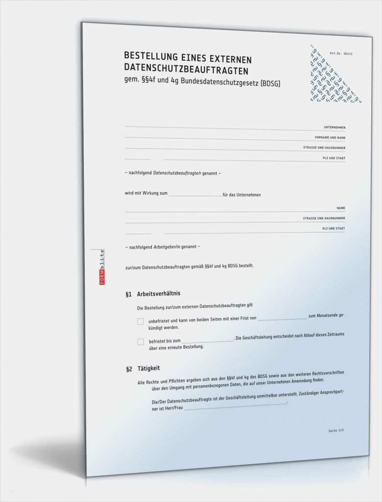Bestellung Ce Beauftragter Vorlage Genial Bestellung Externer Datenschutzbeauftragter