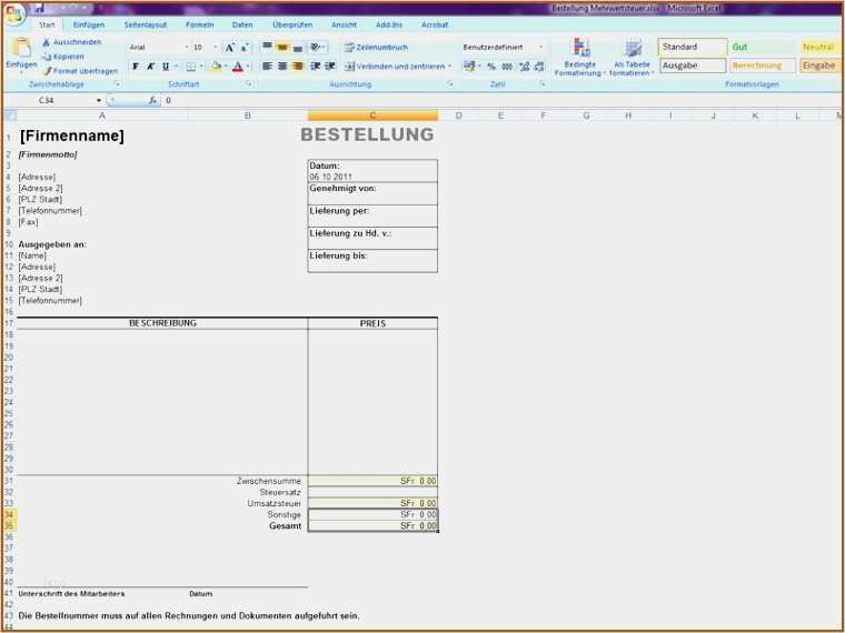 Bestellung It Sicherheitsbeauftragter Vorlage Großartig 11 Excel Bestellliste Vorlage Vorlagen123 Vorlagen123