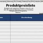 Bestellung Vorlage Excel Erstaunlich Fice Vorlage "preisliste" Zum Gratis Download