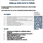 Bewerbung Make Up Artist Vorlage Hübsch Jobangebot Visagist In