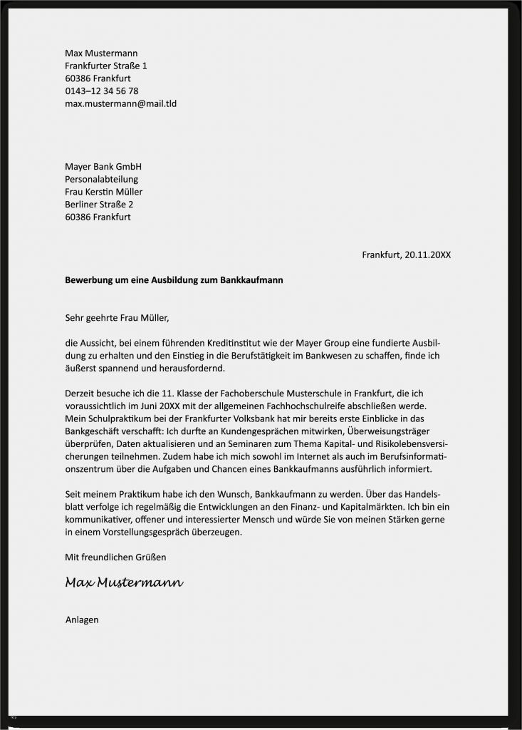Bewerbung Online Vorlage Neu Das Perfekte Anschreiben Für Bewerbung Zur Ausbildung
