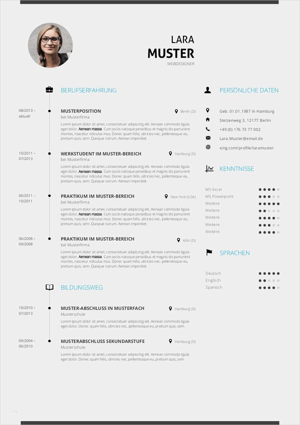 Bewerbung Produktmanager Vorlage Erstaunlich Muster Lebenslauf Word Muster Lebenslauf Informatiker