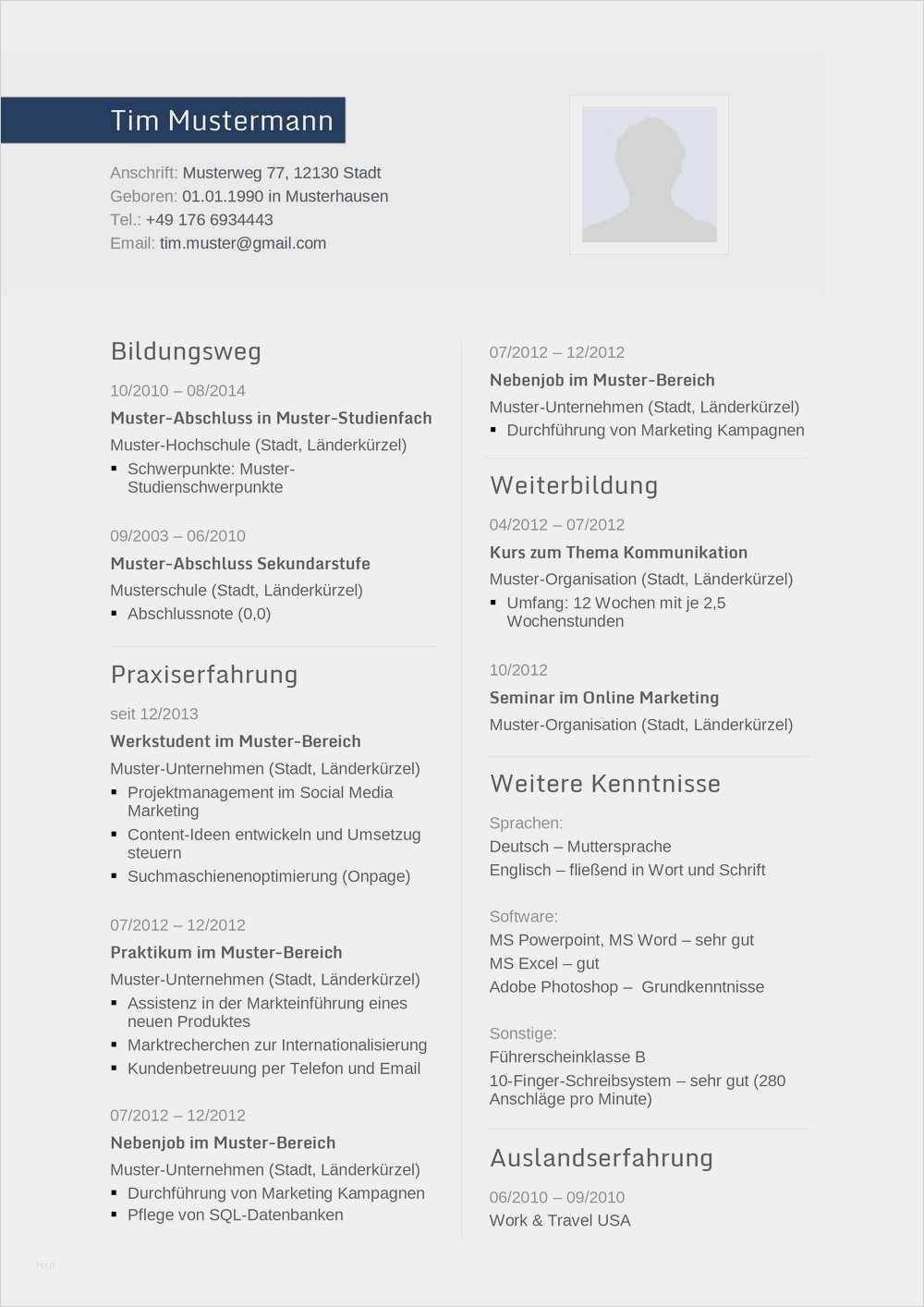 Bewerbung Produktmanager Vorlage Süß Muster Lebenslauf Word Muster Lebenslauf Informatiker