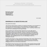 Bewerbung Verkauf Vorlage Luxus Bewerbung Als Mikrotechnologe Mikrotechnologin