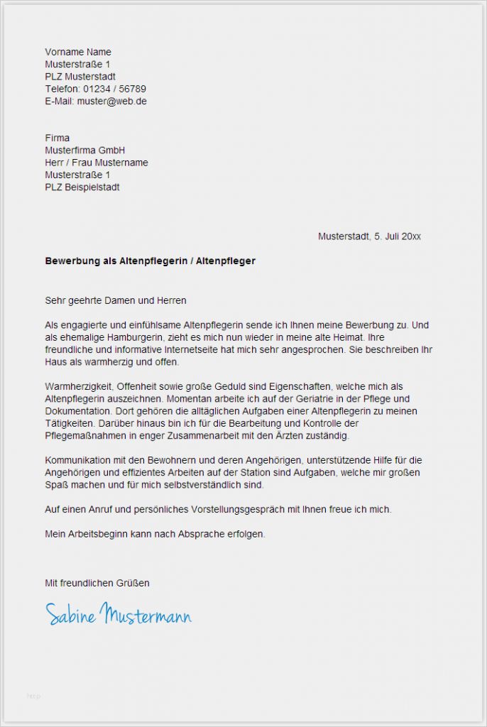 Bewerbungsschreiben Vorlage Altenpflegerin Schön Wie Eine Bewerbung Schreiben Lebenslauf Beispiel