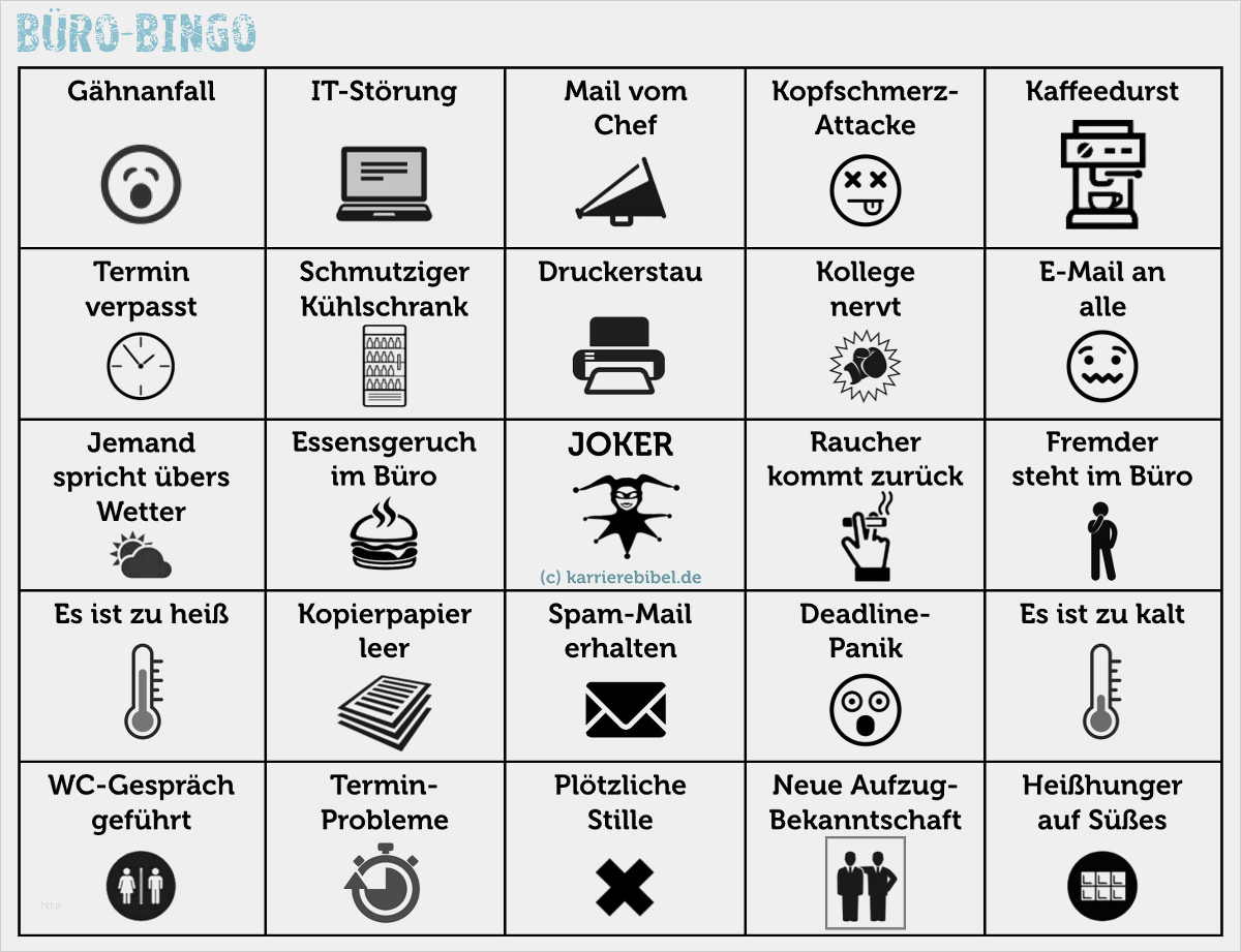 Bingo Vorlage Zum Ausdrucken Elegant Büro Bingo Alltagstrott Ade