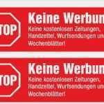 Bitte Keine Werbung Vorlage Einzigartig Keine Werbung Aufkleber Stop Briefkastenwerbung