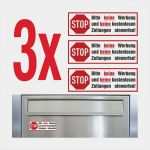 Bitte Keine Werbung Vorlage Wunderbar 3x "bitte Keine Werbung Einwerfen" Aufkleber Wetterfest