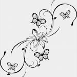Blumen Tattoos Vorlagen Erstaunlich Blume Mit Schmetterlingen Wandtattoo Wandsticker Und