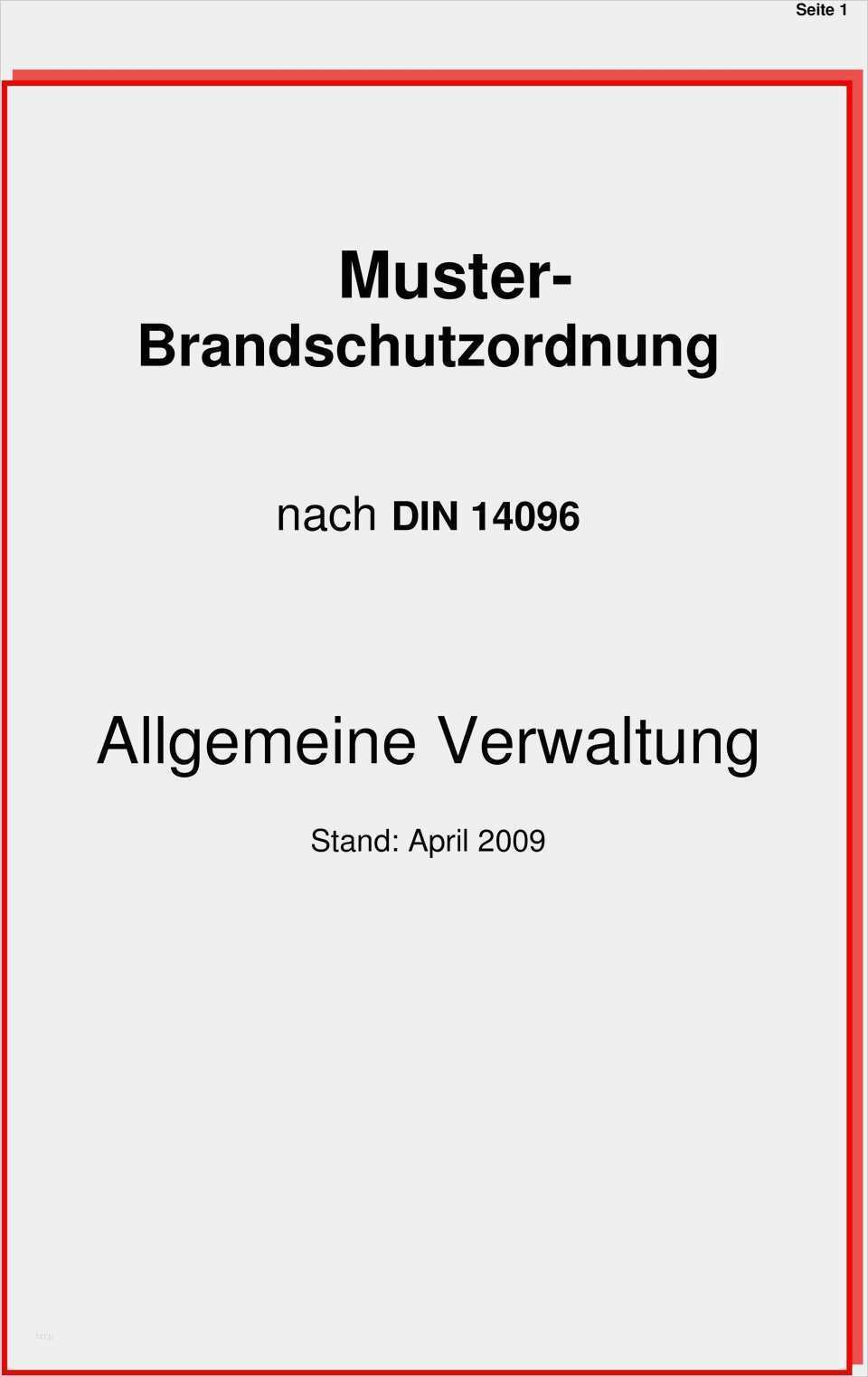 Brandschutzordnung Teil B Vorlage Word Einzigartig Muster ...