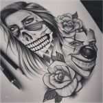 Clown Tattoo Vorlage Erstaunlich Collection Of 25 Close Up Skull Head Clown Faced Girl