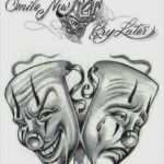 Clown Tattoo Vorlage Wunderbar Drawn Masks Laugh now Pencil and In Color Drawn Masks