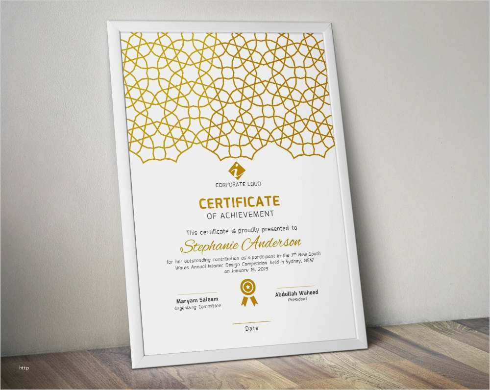 Corporate Design Vorlage Erstaunlich islamische Corporate Zertifikat Vorlage Für Ms Word Docx