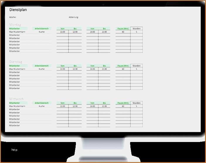 Dienstplan Excel Vorlage Download Genial Nett Einsatzplan ...