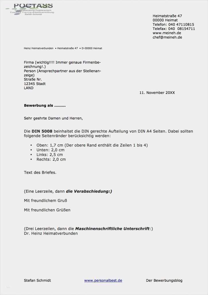 Din 5008 Word Vorlage Inspiration Das Bewerbungsanschreiben