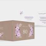 Einladung 80 Geburtstag Vorlage Best Of Einladungskarten 80 Geburtstag "blumig"