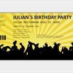 Einladung Als Eintrittskarte Vorlage Kostenlos Wunderbar Einladungskarten Als Ticket Geburtstag Vintage