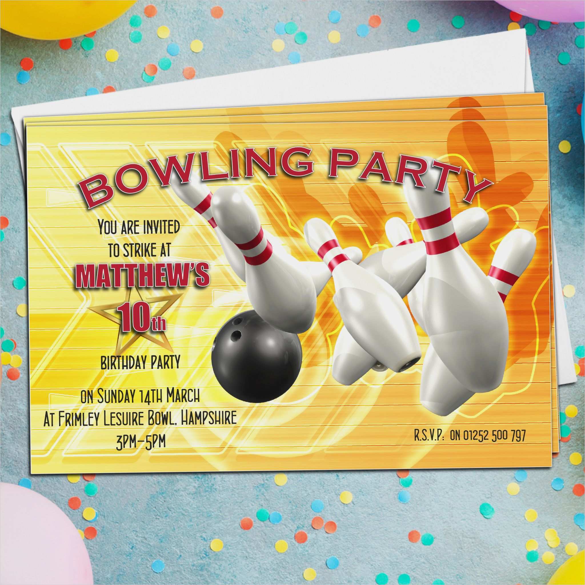 Einladung Geburtstag Bowling Vorlage Inspiration Bowling Geburtstagseinladung