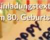 Einladung Geburtstagsfeier Vorlage Kostenlos Genial Einladung Zum 80 Geburtstag Sprüche Und Gedichte Als