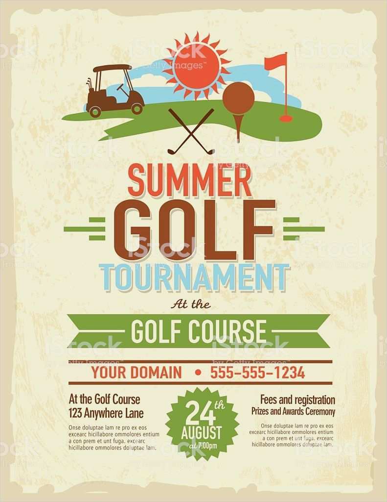 Einladung Golfturnier Vorlage Einzigartig Retro sommer Golfturnier Mit Golfwagen Einladung