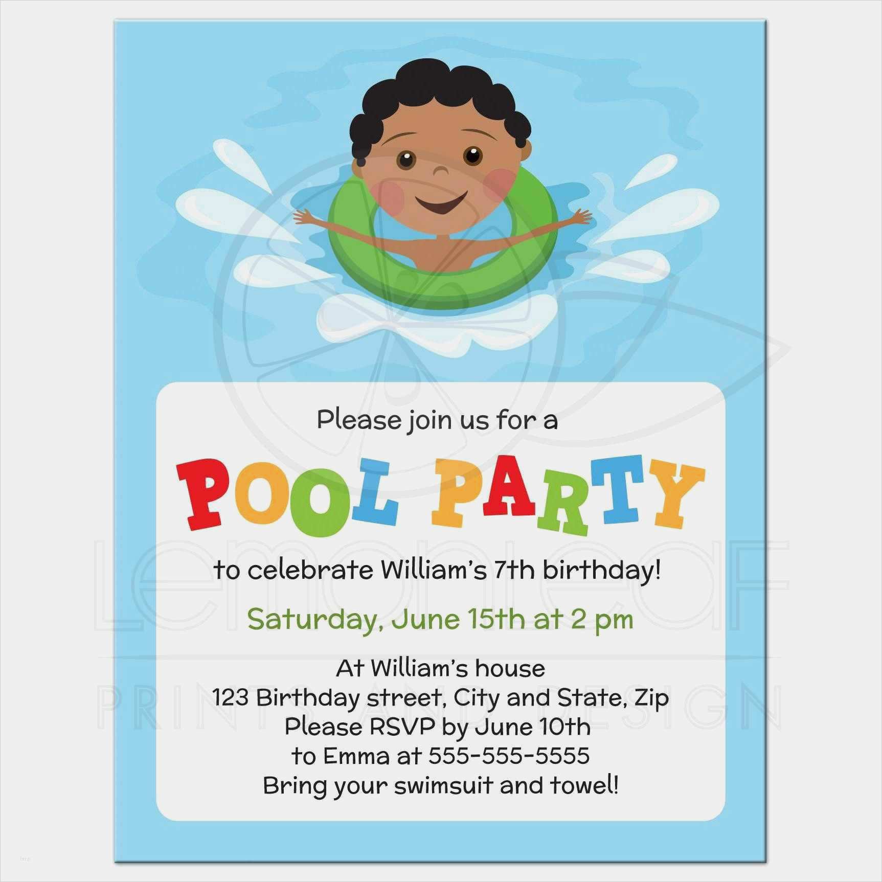 Einladung Ins Schwimmbad Vorlagen Genial Geburtstagseinladung Kind Schwimmbadbilder