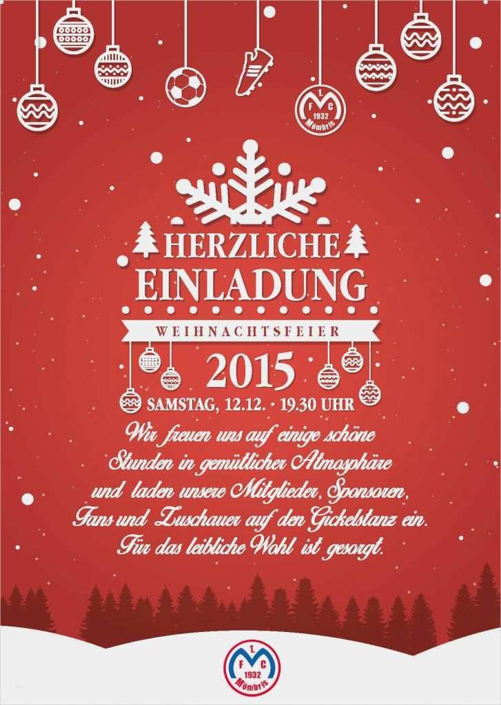 Einladung Jahresabschlussfeier Vorlage Neu Einladung Zur Weihnachtsfeier 1 Fc Mömbris 1932 E V