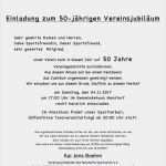 Einladung Jubiläum Vorlage Erstaunlich Einladung Zum 50 Jährigen Vereinsjubiläum – Hanstorfer