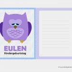 Einladung Kindergeburtstag Vorlage Gratis Wunderbar Eulen Geburtstag Dekoration Bastelideen Einladung Und