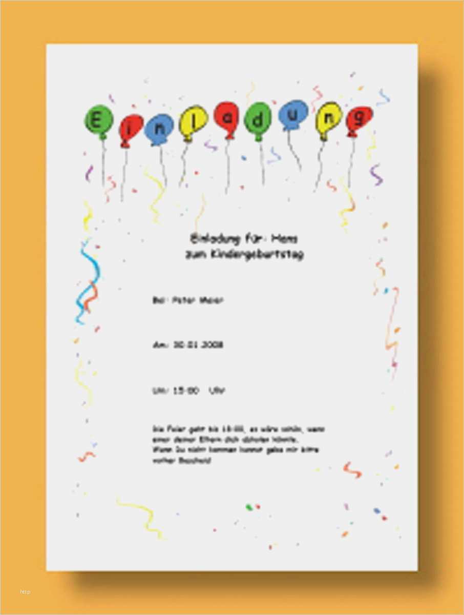 Einladung Kindergeburtstag Vorlage Word Erstaunlich Vorlage Einladung Geburtstag