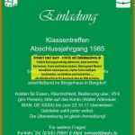 Einladung Klassenfest Vorlage Hübsch Einladungskarte Klassentreffen 2d