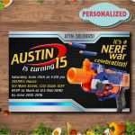 Einladung Nerf Party Vorlage Luxus Nerf Gun Einladung Nerf Gun Geburtstag Nerf Gun Party