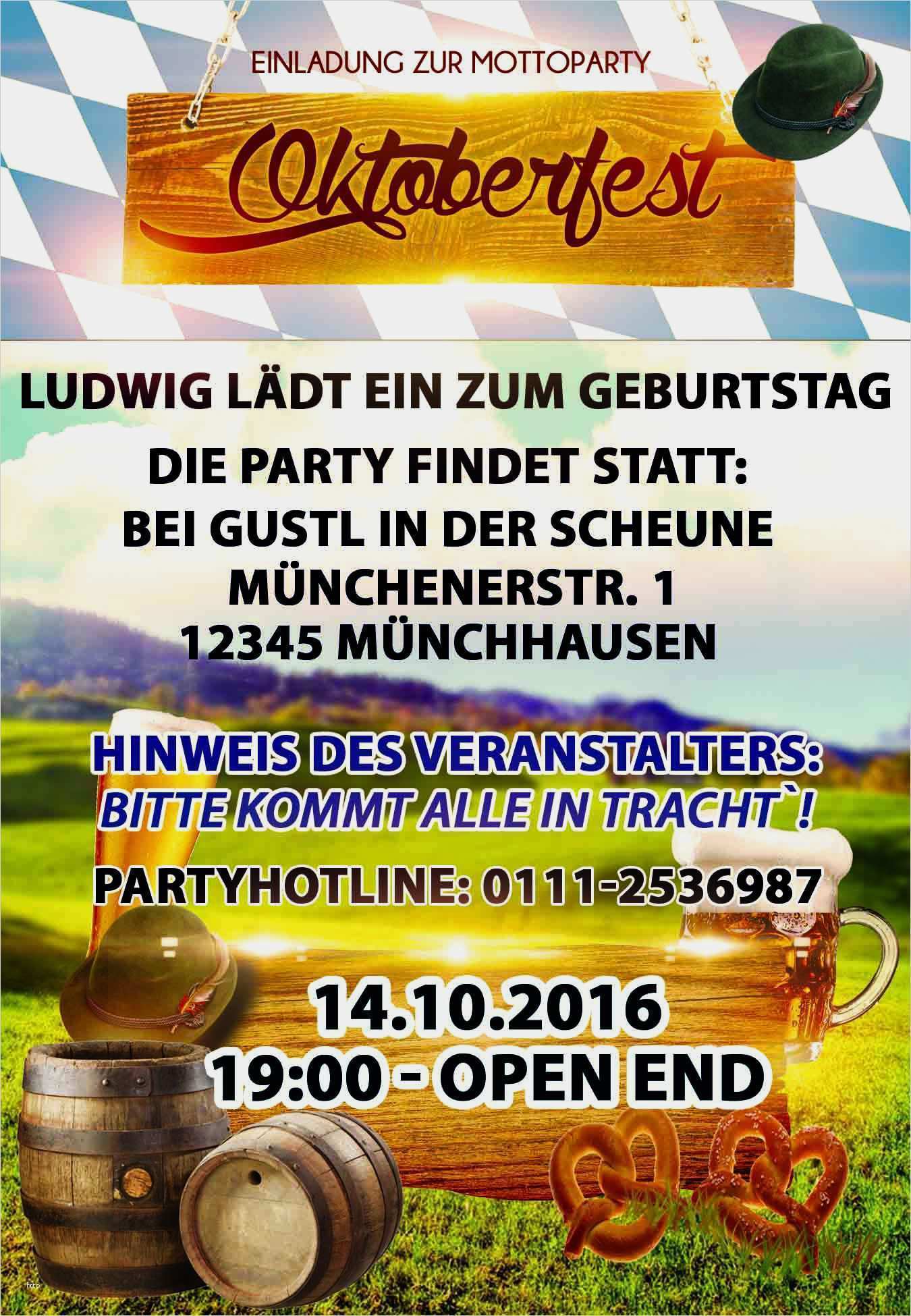 Einladung Oktoberfest Vorlage Kostenlos Word Inspiration Einladung 50 Geburtstag Bayrisch