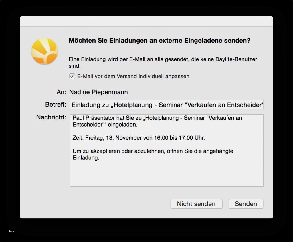 Einladung Per Email Vorlage Inspiration Daylite Funktionen Iosxpertz