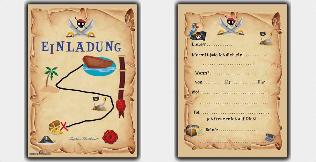 Einladung Schatzkarte Vorlage Kostenlos Einzigartig Einladungskarte Kindergeburtstag Kostenlos