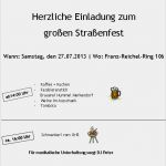 Einladung Straßenfest Vorlage Wunderbar Einladung Zum Großen Straßenfest 2013