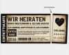Einladung Ticket Vorlage Süß Hochzeitseinladung Vintage Ticket Mit Herz