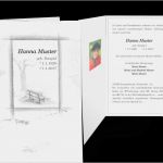 Einladung Trauerfeier Vorlage Erstaunlich Trauerkarte &quot;bank Mit Baum&quot; Einladung Trauerfeier